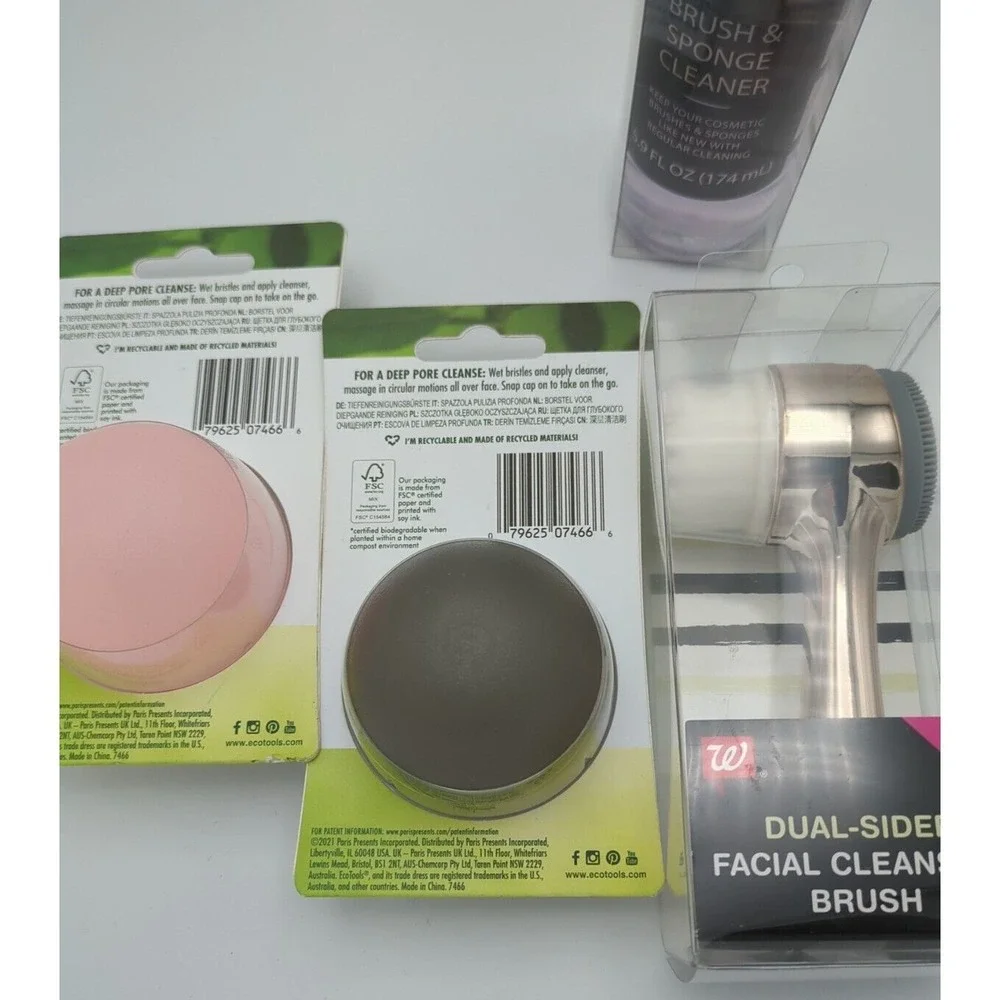 Brush Bundle 2 Ecotools Deep Cleansing & 1 Walgreens +‎ bonus Brush Cleaner